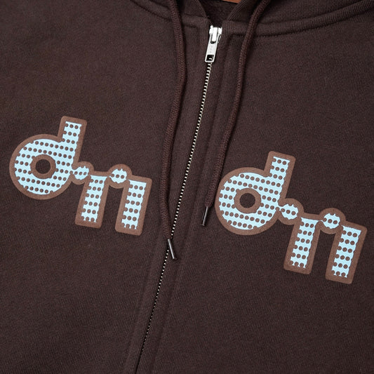 Dot Zip Hoodie ( Brown )