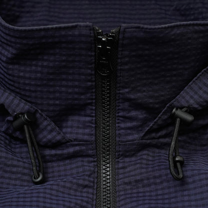 ginghamcheck nylon jacket ( navy × black )