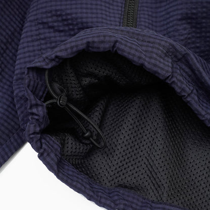 ginghamcheck nylon jacket ( navy × black )