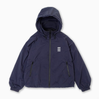 ginghamcheck nylon jacket ( navy × black )