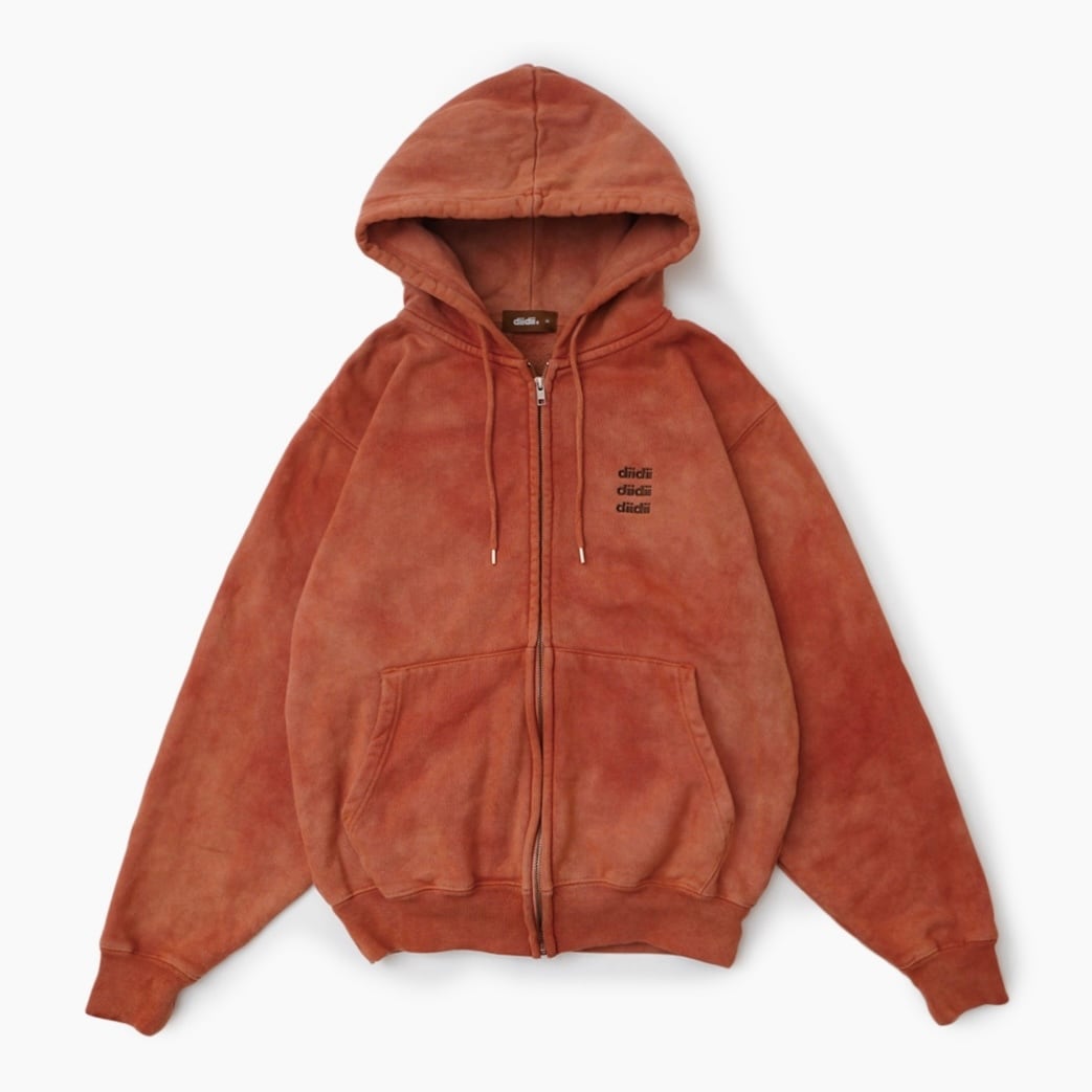 Natural Dyed Zip Hoodie ( orange )