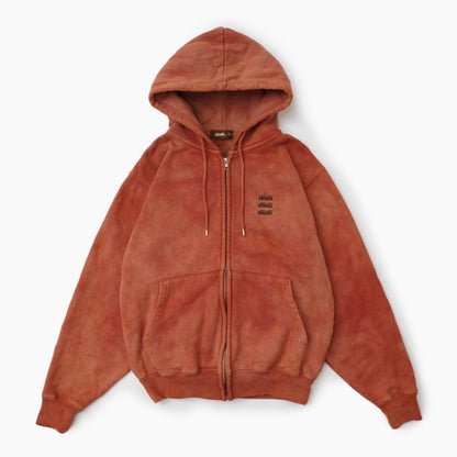 Natural Dyed Zip Hoodie ( orange )