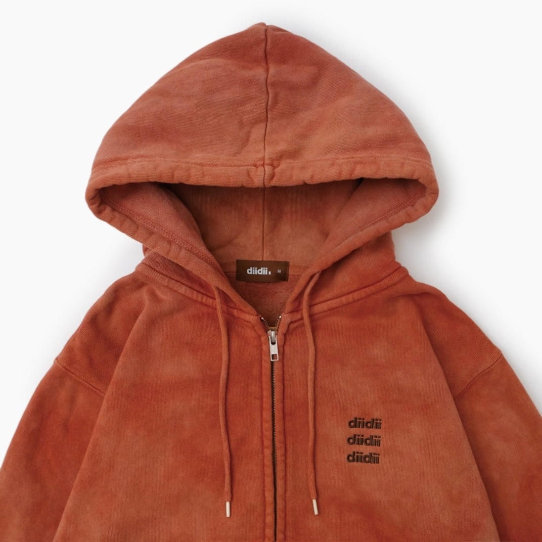 Natural Dyed Zip Hoodie ( orange )