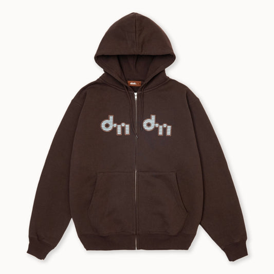 Dot Zip Hoodie ( Brown )