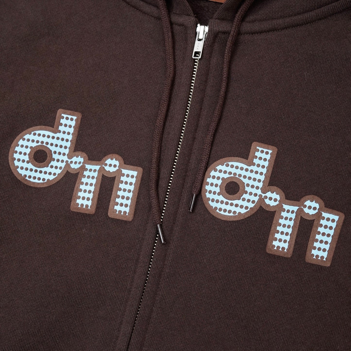 Dot Zip Hoodie ( Brown )